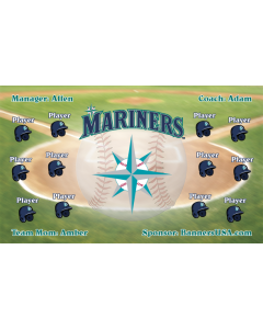 Mariners Baseball 13oz Vinyl Team Banner E-Z Order
