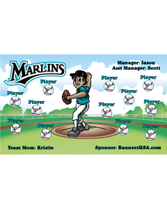 Marlins City Connect Throwback Baseball Vinyl Team Banner E-Z Order