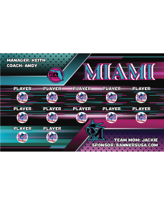 Marlins City Connect Baseball 13oz Vinyl Team Banner E-Z Order