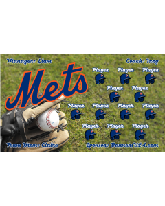Mets Baseball 13oz Vinyl Team Banner E-Z Order