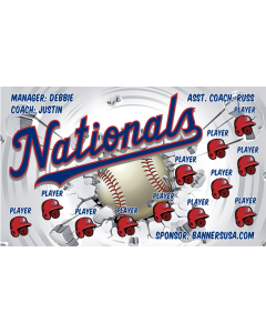 Nationals Baseball 13oz Vinyl Team Banner E-Z Order