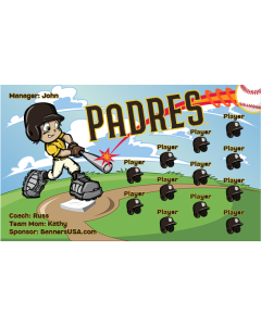 Padres Baseball 13oz Vinyl Team Banner E-Z Order