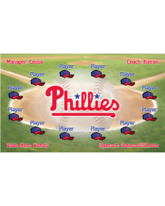 Phillies Baseball 13oz Vinyl Team Banner E-Z Order