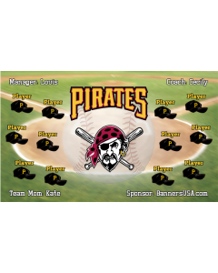 Pirates Baseball 13oz Vinyl Team Banner E-Z Order