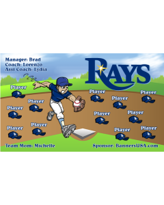 Rays Baseball 13oz Vinyl Team Banner E-Z Order