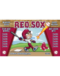 Red Sox Baseball 13oz Vinyl Team Banner E-Z Order