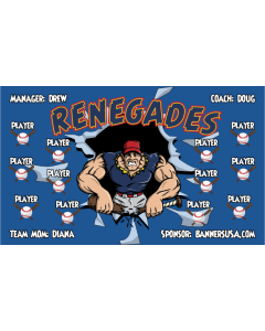 Renegades Baseball 13oz Vinyl Team Banner E-Z Order
