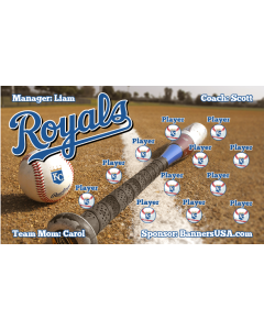 Royals Baseball 13oz Vinyl Team Banner E-Z Order
