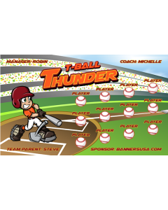 T-Ball Thunder Baseball 13oz Vinyl Team Banner E-Z Order