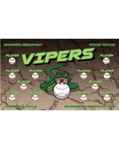 Vipers Baseball 13oz Vinyl Team Banner E-Z Order