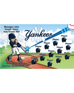Yankees Baseball 13oz Vinyl Team Banner E-Z Order