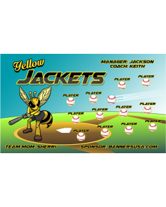 Yellow Jackets Baseball 13oz Vinyl Team Banner E-Z Order