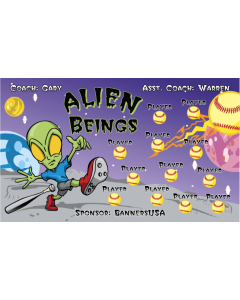 Alien Beings Softball Vinyl Team Banner E-Z Order