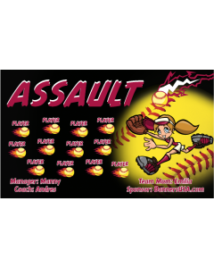 Assault Softball Vinyl Team Banner E-Z Order
