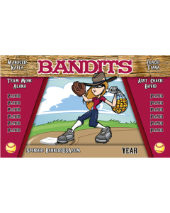 Bandits Softball Vinyl Team Banner E-Z Order