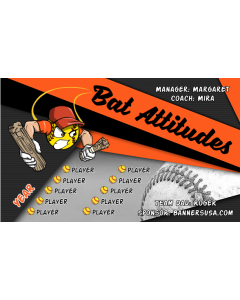 Bat Attitudes Softball Vinyl Team Banner E-Z Order