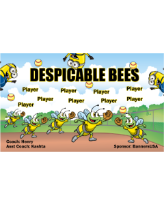 Despicable Bees Softball Vinyl Team Banner E-Z Order