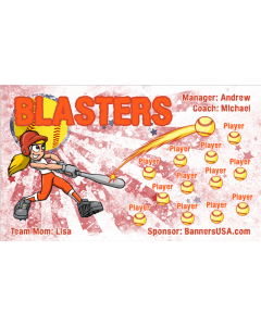 Blasters Softball 13oz Vinyl Team Banner E-Z Order