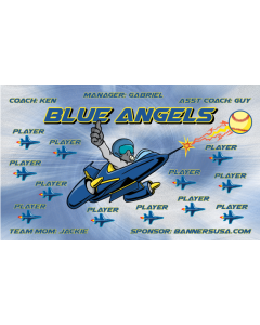 Blue Angels Softball 13oz Vinyl Team Banner E-Z Order
