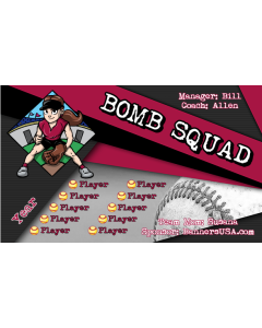 Bomb Squad Softball 13oz Vinyl Team Banner E-Z Order