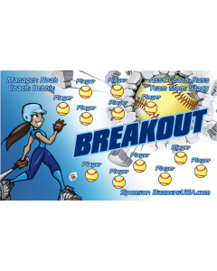 Breakout Softball 13oz Vinyl Team Banner E-Z Order