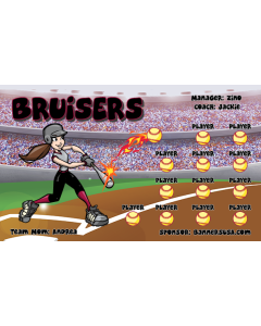 Bruisers Softball 13oz Vinyl Team Banner E-Z Order
