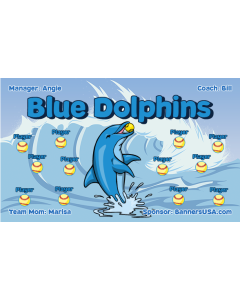 Blue Dolphins Softball 13oz Vinyl Team Banner E-Z Order
