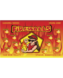 Fireballs Softball 13oz Vinyl Team Banner E-Z Order