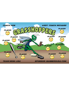 Grasshoppers Softball 13oz Vinyl Team Banner E-Z Order