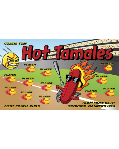 Hot Tamales Softball 13oz Vinyl Team Banner E-Z Order
