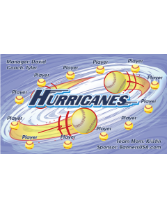 Hurricanes Softball 13oz Vinyl Team Banner E-Z Order