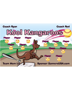 Kool Kangaroos Softball 13oz Vinyl Team Banner E-Z Order