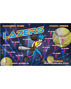Lazers Softball 13oz Vinyl Team Banner E-Z Order