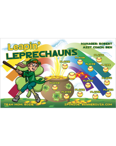 Leapin' Leprechauns Softball 13oz Vinyl Team Banner E-Z Order