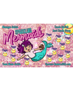 Sparkling Mermaids Softball 13oz Vinyl Team Banner E-Z Order