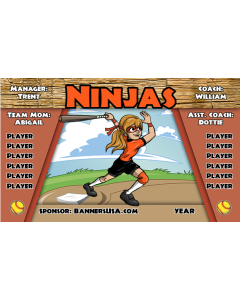 Ninjas Softball 13oz Vinyl Team Banner E-Z Order