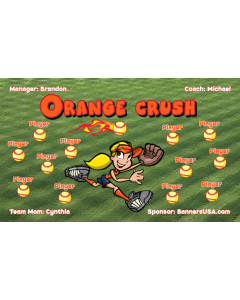 Orange Crush Softball 13oz Vinyl Team Banner E-Z Order