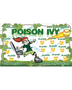 Poison Ivy Softball 13oz Vinyl Team Banner E-Z Order