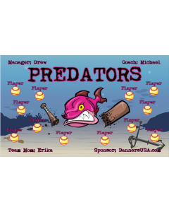 Predators Softball 13oz Vinyl Team Banner E-Z Order
