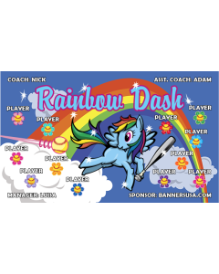 Rainbow Dash Softball 13oz Vinyl Team Banner E-Z Order