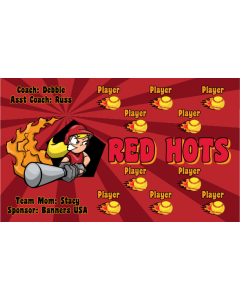Red Hots Softball 13oz Vinyl Team Banner E-Z Order