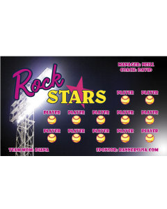 Rock Stars Softball 13oz Vinyl Team Banner E-Z Order