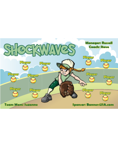 Shockwaves Softball 13oz Vinyl Team Banner E-Z Order