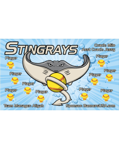 Stingrays Softball 13oz Vinyl Team Banner E-Z Order