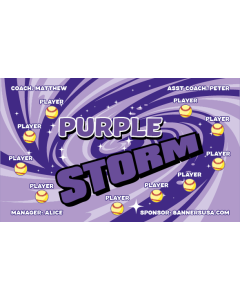 Purple Storm Softball 13oz Vinyl Team Banner E-Z Order
