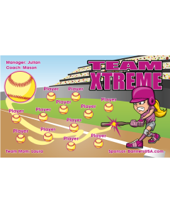 Team Xtreme Softball 13oz Vinyl Team Banner E-Z Order