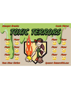 Toxic Terrors Softball 13oz Vinyl Team Banner E-Z Order