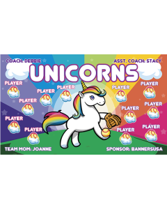 Unicorns Softball 13oz Vinyl Team Banner E-Z Order