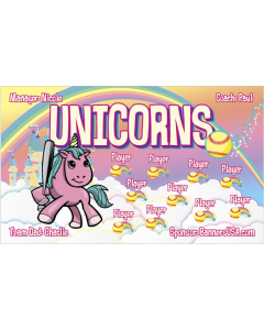 Unicorns Softball 13oz Vinyl Team Banner E-Z Order