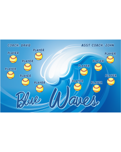 Blue Waves Softball 13oz Vinyl Team Banner E-Z Order